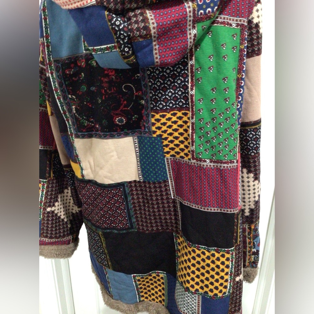 Multi color patch pattern fur jacket - Picture 7 of 7